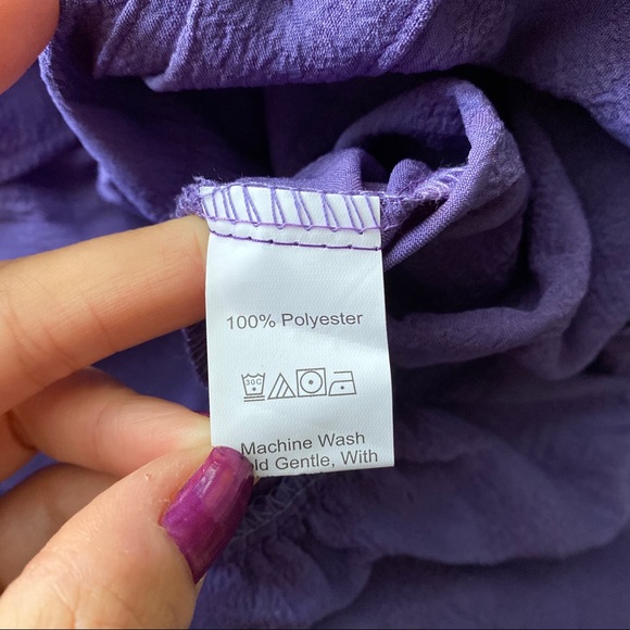 💜 SHEIN BOHO PURPLE RUFFLE LONG SLEEVE MAXI DRESS! - Picture 8 of 12